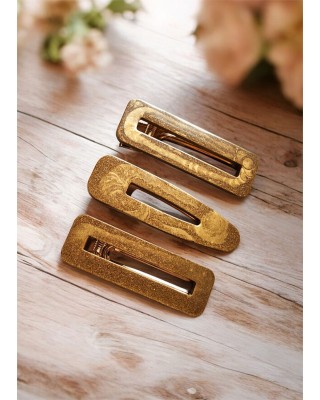 Σετ 3 hair clips χρυσά