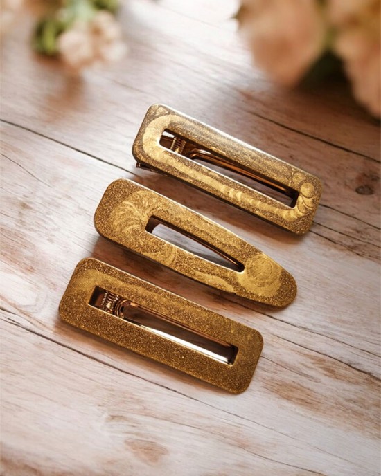 Σετ 3 hair clips χρυσά
