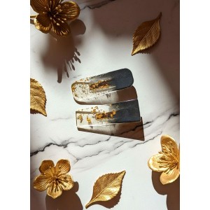 Σετ δυο hair clips μαύρα με φύλλα χρ΄υσου