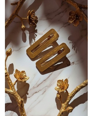 Σετ δυο hair clips χρυσα