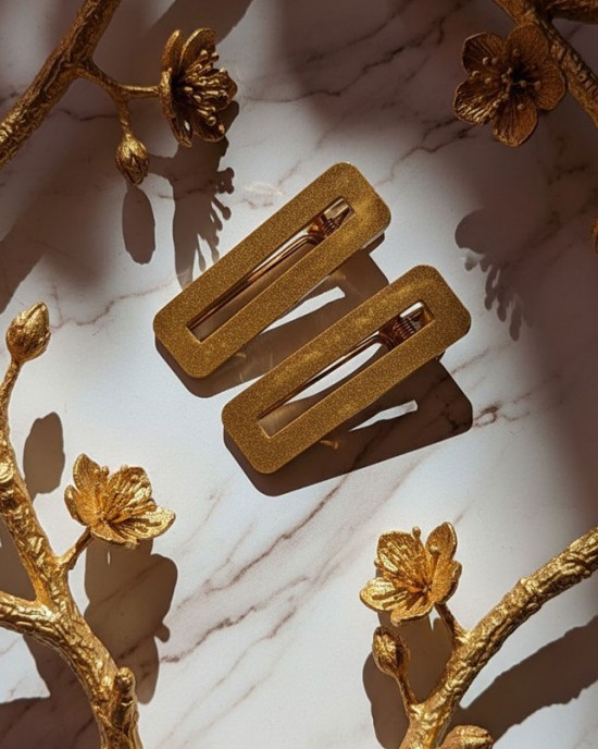 Σετ δυο hair clips χρυσα