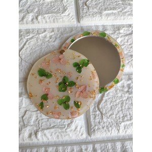 Χειροποίητο καθρεφτάκι -FLORALIA- Υγρό γυαλί