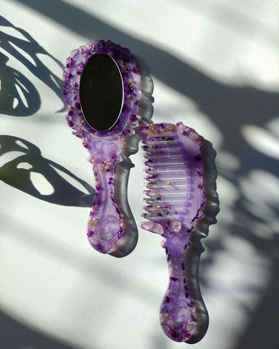 Χειροποίητα χτένα και καθρεφτάκι -NEFELYADA- 