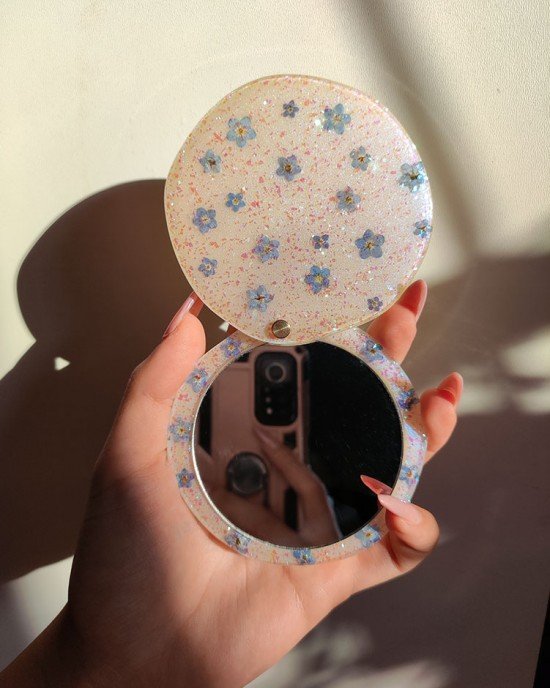 Χειροποίητο καθρεφτάκι -SIRELYA- Υγρό γυαλί