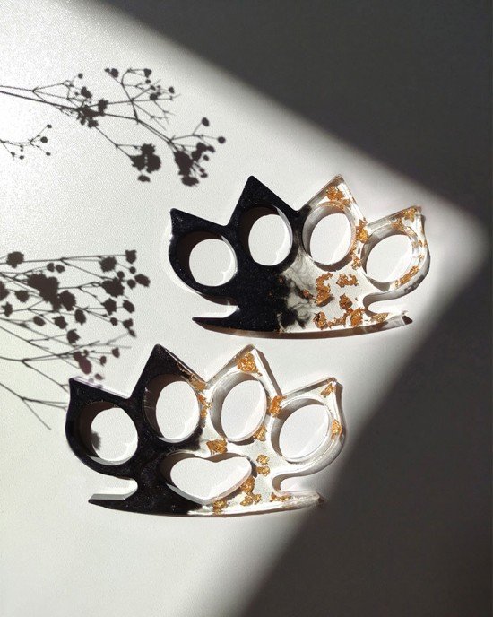 Χειροποίητη Ρητινογροθιά -VESPERIA- με μύτες, από υγρό γυαλί