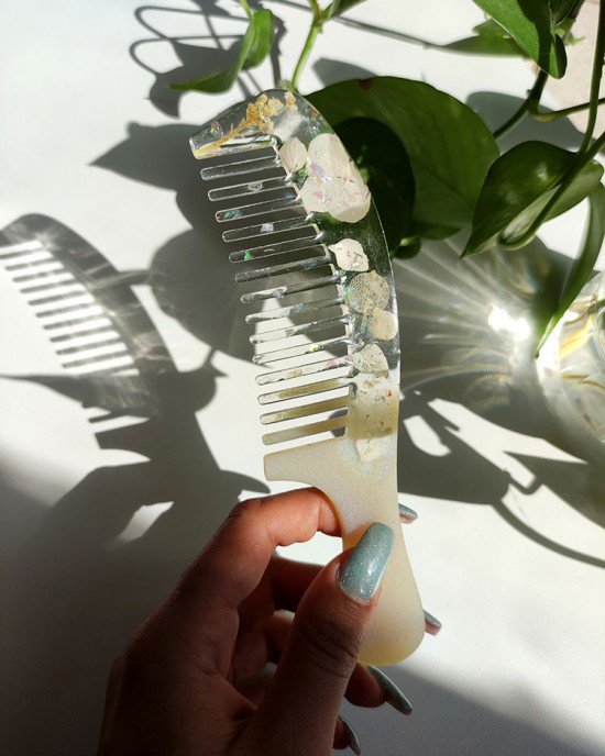 Χειροποίητη Χτένα -ETHEREAL-  από υγρό γυαλί