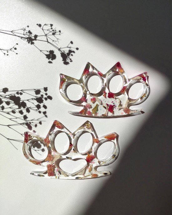 Χειροποίητη Ρητινογροθιά -FAYLISSE- με μύτες, από υγρό γυαλί