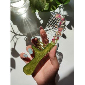 Χειροποίητη Χτένα -FLORA- από υγρό γυαλί