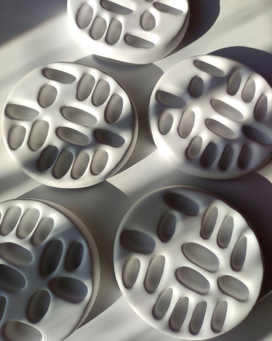 Χειροποίητος Δίσκος πορσελάνης -ORLENA- λευκό