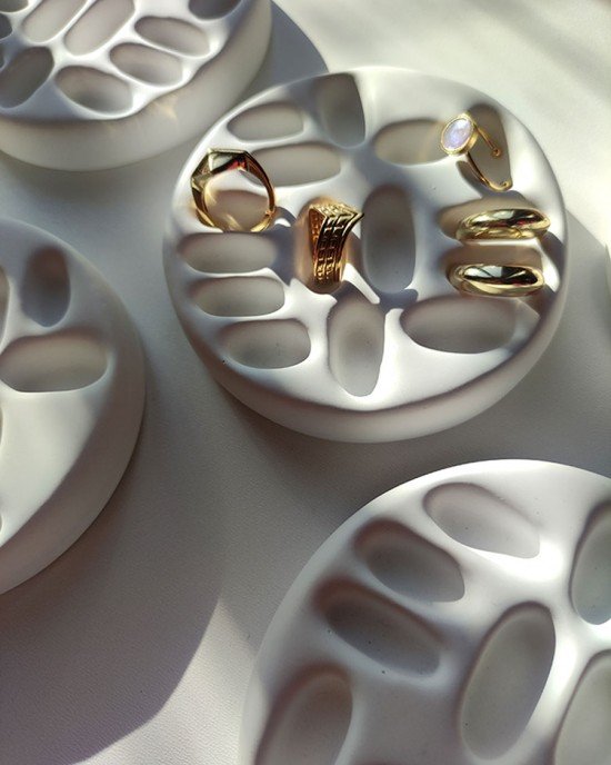 Χειροποίητος Δίσκος πορσελάνης -ORLENA- λευκό