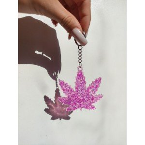 Χειροποίητο Μπρελόκ "PINK MARIJUANA"
