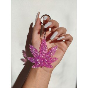 Χειροποίητο Μπρελόκ "PINK MARIJUANA"