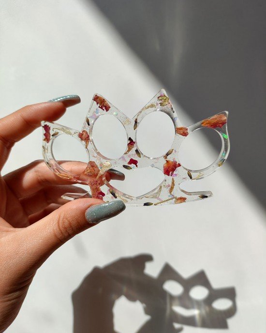 Χειροποίητη Ρητινογροθιά -FAYLISSE- με μύτες, από υγρό γυαλί