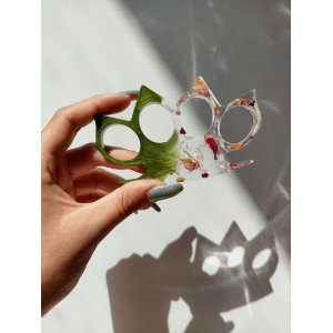 Χειροποίητη Ρητινογροθιά - VIRIDESSA- με μύτες, από υγρό γυαλί