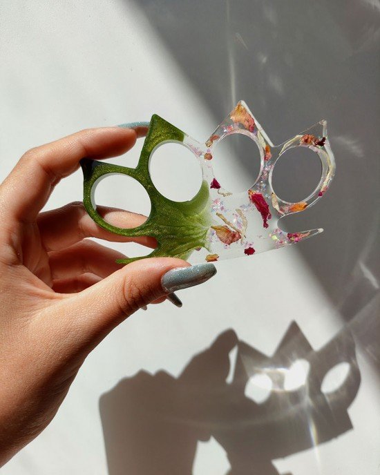 Χειροποίητη Ρητινογροθιά - VIRIDESSA- με μύτες, από υγρό γυαλί