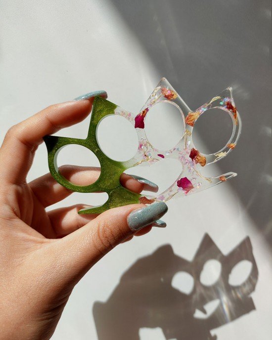 Χειροποίητη Ρητινογροθιά - VIRIDESSA- με μύτες, από υγρό γυαλί