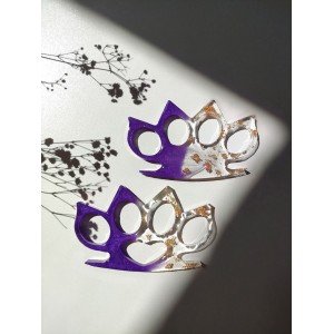 Χειροποίητη Ρητινογροθιά -LILA- με μύτες, από υγρό γυαλί