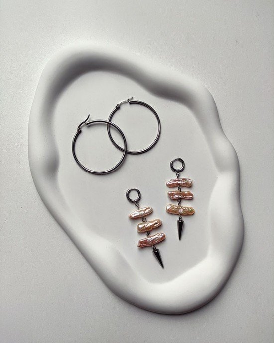 Χειροποίητος Δίσκος πορσελάνης -ALOURA- λευκό