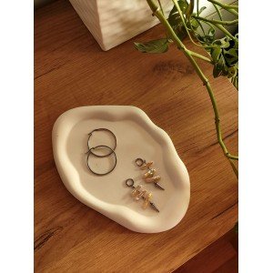 Χειροποίητος Δίσκος πορσελάνης -ALOURA- λευκό