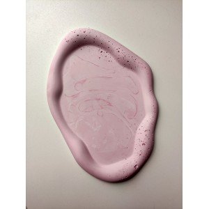 Χειροποίητος Δίσκος πορσελάνης -CALORA- ροζ