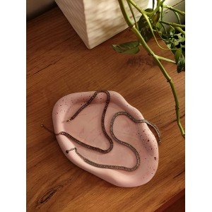 Χειροποίητος Δίσκος πορσελάνης -CALORA- ροζ