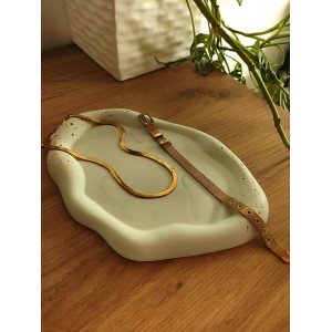 Χειροποίητος Δίσκος πορσελάνης -ELOWEN- λαχανί