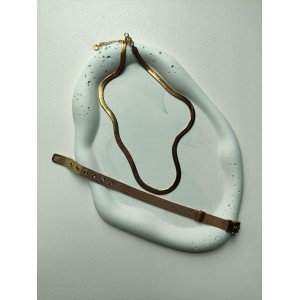 Χειροποίητος Δίσκος πορσελάνης -ELOWEN- λαχανί