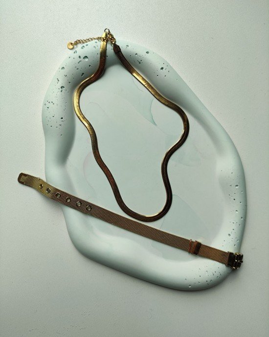 Χειροποίητος Δίσκος πορσελάνης -ELOWEN- λαχανί