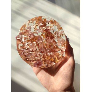 Χειροποίητος Δίσκος δαχτυλιδιών -EVELORA- υγρό γυαλί, λουλούδια