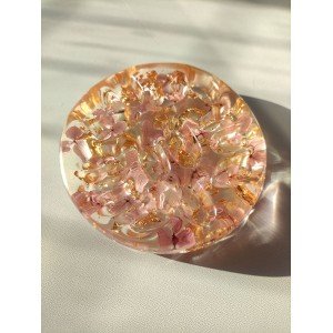 Χειροποίητος Δίσκος δαχτυλιδιών -EVELORA- υγρό γυαλί, λουλούδια