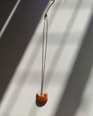 Χειροποίητο κολιέ -BRONZE CAT-