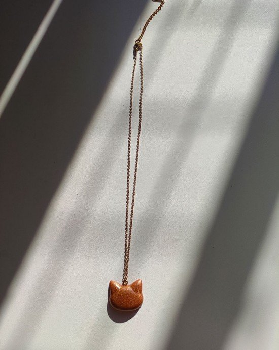 Χειροποίητο κολιέ -BRONZE CAT-