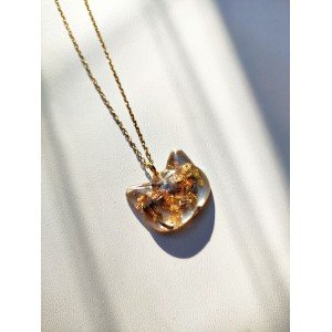 Χειροποίητο κολιέ -LAVENDER CAT- 