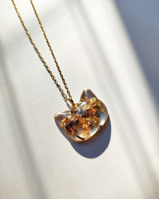 Χειροποίητο κολιέ -LAVENDER CAT- 