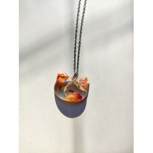 Χειροποίητο κολιέ -FLOWER CAT- 