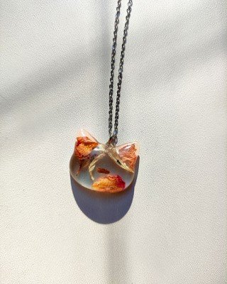 Χειροποίητο κολιέ -FLOWER CAT- 