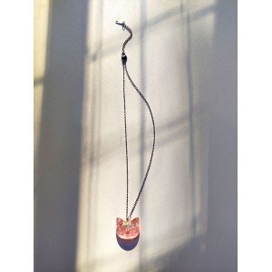 Χειροποίητο κολιέ -PINK GLITTER-