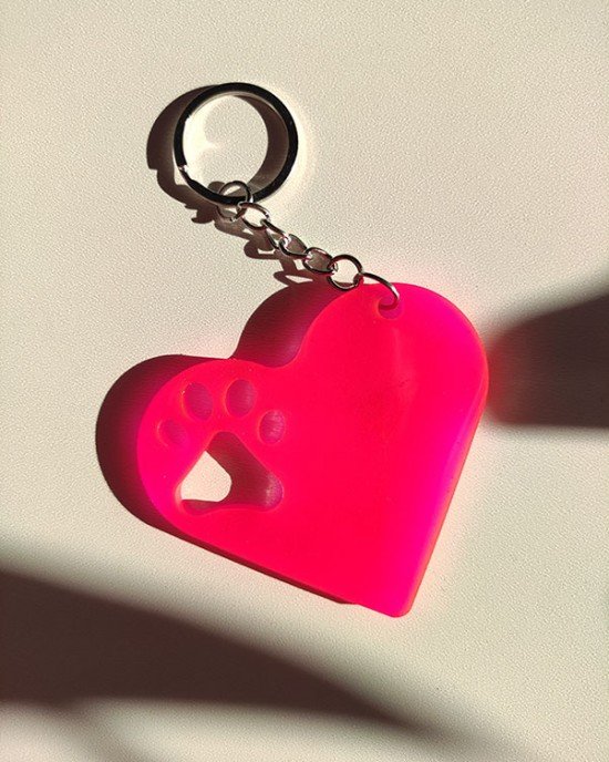 Μπρελόκ καρδιά - ΦΟΥΞ - Υγρό γυαλί