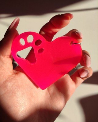 Μπρελόκ καρδιά - ΦΟΥΞ - Υγρό γυαλί