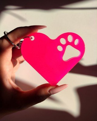 Μπρελόκ καρδιά - ΦΟΥΞ - Υγρό γυαλί