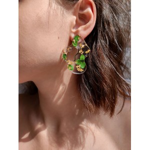 Χειροποίητα Σκουλαρίκια -CLOVERLYN- υγρό γυαλί