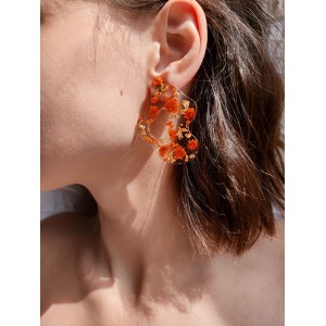 Χειροποίητα Σκουλαρίκια -DANDELION- υγρό γυαλί