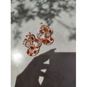 Χειροποίητα Σκουλαρίκια -DANDELION- υγρό γυαλί