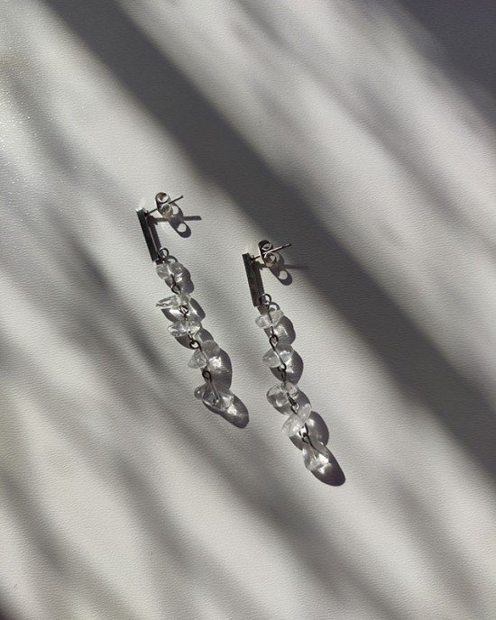 Χειροποίητα Σκουλαρίκια -ELYNDRA- διάφανος χαλαζίας