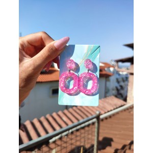 Χειροποίητα Σκουλαρίκια -GLITERA- υγρό γυαλί