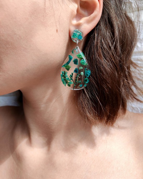 Χειροποίητα Σκουλαρίκια -LIDEN- υγρό γυαλί