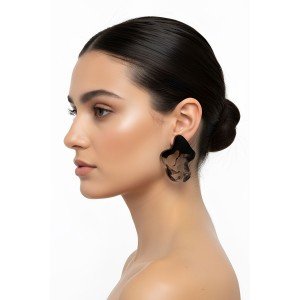 Χειροποίητα Σκουλαρίκια -lythra- υγρό γυαλί, λουλούδι