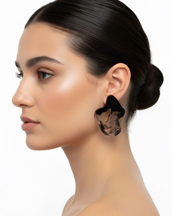 Χειροποίητα Σκουλαρίκια -lythra- υγρό γυαλί, λουλούδι