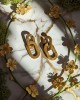 Χειροποίητα Σκουλαρίκια -GOLD CHAIN- υγρό γυαλί