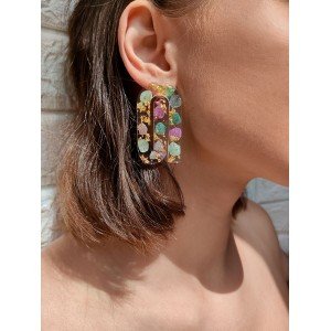 Χειροποίητα Σκουλαρίκια -RAYLA- υγρό γυαλί